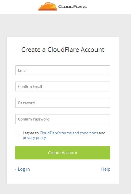creat account cloudfare
