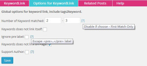 Option for KeywordLink Setting