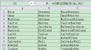 excel name combine